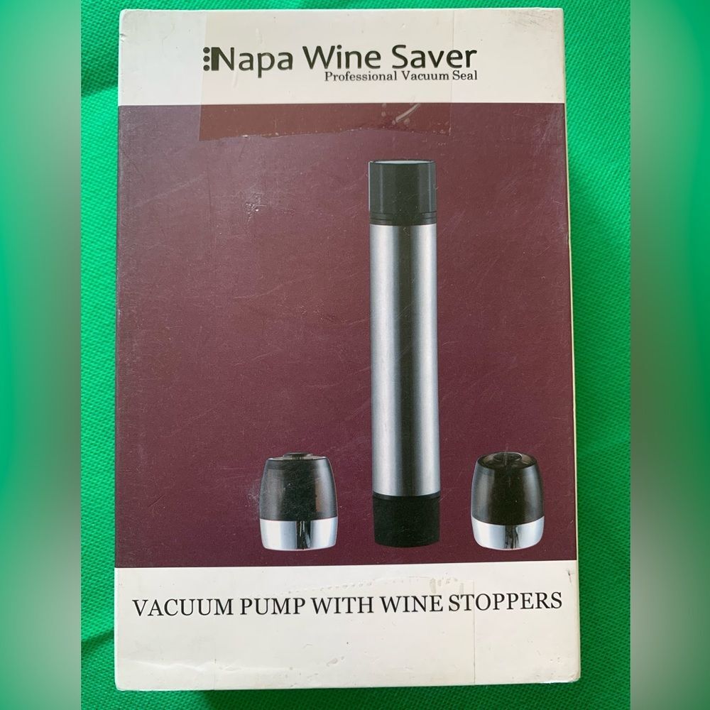 Wine Saver Vacuum Pump with Wine Stoppers Stainless Steel